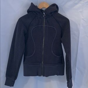 Lululemon Grey and Black Zipper Hoodie